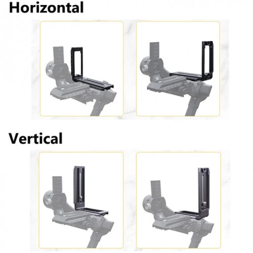 Support universel en forme de L pour caméra, plaque à dégagement rapide pour stabilisateurs de caméra RSC2/RS3, spécification : L-440 bleu SH28061896-09